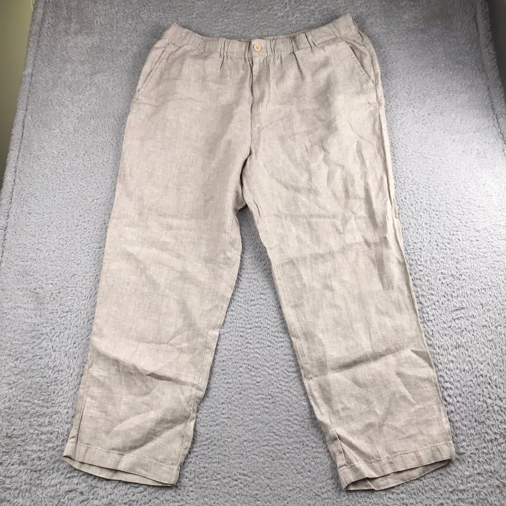 Quince 100% European Linen Pants Mens XL (38x29) Flax Tan Drawstring Trouser